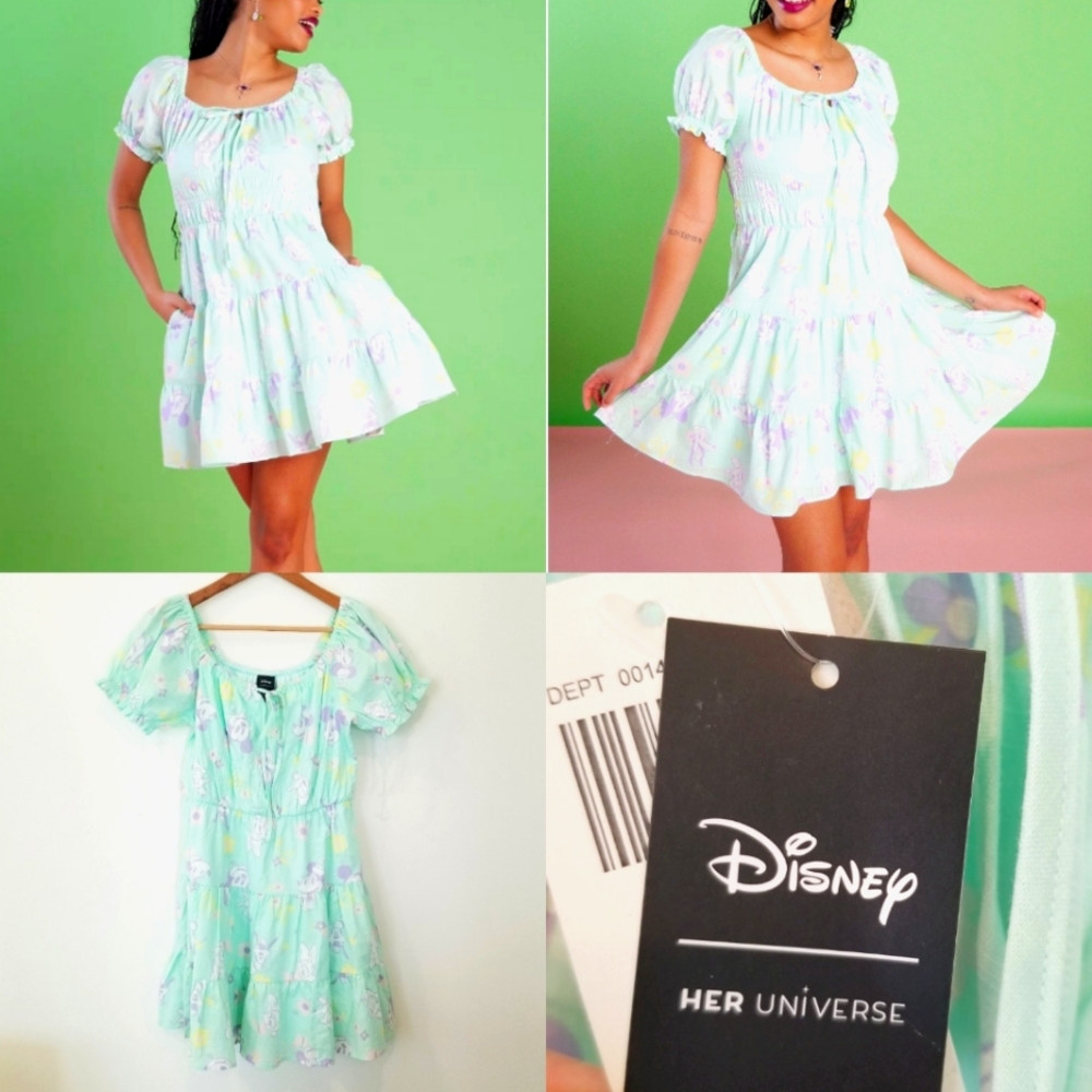 Disney Her Universe Mickey Mouse & Friends Pastel Spring Babydoll Dress NWT